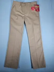 Dickies Girls Pants Size 12 Flat Front Tan Khaki Pants Slim Fit Straight Leg