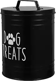BESTonZON Dog Food Storage Container with Lid Airtight Metal Treat Bucket for Kitchen Counter Pet Dry Food Storage Barrel Grain Bucket