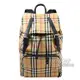 【全新現貨 優惠中】茱麗葉精品 BURBERRY 8081476 RUCKSACK 格紋翻蓋束口後背包.卡其現金價$28,800