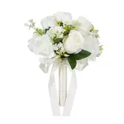 Wedding Bouquet Artificial Flowers White Roses Flower Bouquet for Valentines