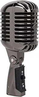 Dynamic Vocal Microphone, Vintage Style Cardioid Mic with XLR Cable, Universal Stand, Old Vintage Mic for Live Performance, Studio Recording