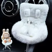 Car Seat Fits for LABUBU 6 PCs Accessories Seat Air Vent Clip Cushion Safety Belt Chair Legs Furry Seat Cover, Cute Car Desktop Decor for Women Men(No Doll)