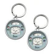 2PK Nostalgic Art Metal 7.5cm Round Keyring Hanging Keychain Decor Vespa Speedo