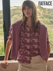 FatFace Dusky Purple Kat 100% Cotton Embroidered Shirt (E81111) | $106