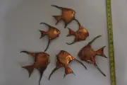 6 hammered Copper blank fish ready to paint enamel crafts