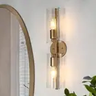Gold Wall Sconces Lighting, Modern 2-Light Bathroom Vanity Light Fixtures with S
