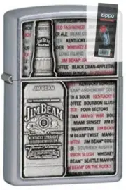 Zippo 28344 jim beam emblem street chrome Lighter + FLINT PACK