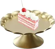 LeoLeoii Dessert Tray Display, Round Metal Tray Set, Tall Cupcake Holder Dessert Display Plate for Home, Wedding, Birthday (S)