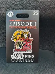 Disney Star Wars Phantom Menace Padme Amidala & Jar Jar Binks Pin 25th annive