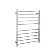 Hotwire Heated Towel Rail - Round Bar (H900mmxW700mm) with Timer - Brushed Nickel