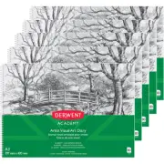 NEW 5 Pack Derwent Academy Visual Art Diary Landscape 80 Pages A3