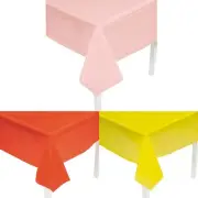 Fun Express Rectangle Disposable Plastic Tablecloth Assortment Orange, Yellow &