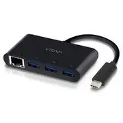 Alogic VROVA USB Type-C to Gigabit Ethernet & 3 Port USB 3.0 USB Hub - Black