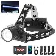 LED Headlamp, 100000 Lumen Super Bright Head Lamp USB Rechargeable&Long Beam,...
