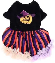 Halloween Pet Dress Soft Polyester Dog Costume Cute Print Cat Outfit Easy 错误 Dog Cloth for Teddy