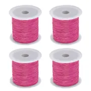 4 Rolls Nylon String Cord 45 Yards 0.4mm Nylon Cord Beading Satin String, Peach