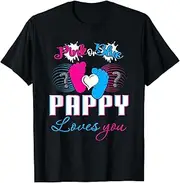 [X.Style] Pink Or Blue Pappy Loves You Gender Reveal Baby Party ds1210 T-Shirt (S)