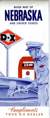 1954 D-X Road Map: Nebraska NOS