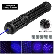 5mW Power Blue ablaze Laser Poin ter SOS Visible Beam Dot Light & % Head Caps