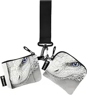 [XYMZR] Mini Zip Around Wristlet keychain Wallet Dragon Head Peek for Women Personalized Pattern Detachable Dual Pouch Wristlet Portable Wallet Phone Coin Purse, Multi-colored, One Size