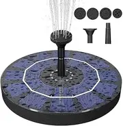1.5W Solar Bird Bath Fountain Pump with 6 Nozzles – Free-Standing Floating Solar Powered Water Fountain for Bird Bath, Garden, Pond & Pool