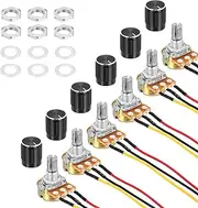 uxcell 6 Pack WH148 Potentiometer B10K Ohm Single-Joint Variable Resistors 3 Terminals Linear Taper Rotary 20cm JST-XH2.54 Connector Wire with Knob Cap for Audio Volume Control