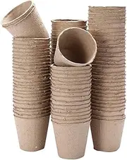[skycabin] 100PCS 8CM Round Plant Pots for Garden,Organic Biodegradable Peat Pots Seed Pot for Seedlings, Saplings, Flowers, Vegetables,Plant Starters