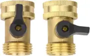 2Sets Brass Fittings Male Connector with Individual On/Off Valves Garden Tap Hos