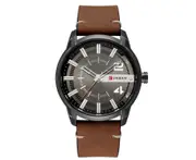 Men's Watches, Leather Strap Analog Quartz Movement Casual Wrist Watch for Men Waterproof Men's Watches-Black shell black