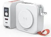 PHILIPS Power Bank Wireless 10000mAh 22.5W Powerbank Built-in Cable 3 in 1 Portable Battery Pack, Magnetic Universal Travel Fast Charging Adapter (UK,EU,AU) Compatible with MagSafe iPhone 16 White V2