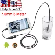 Car USB Endoscope Inspection Camera Borescope Waterproof 7mm 5M For PC/Android (for: Audi)