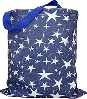 [Meidnns] Aesthetic Canvas Tote Bag for Women, Cute Tote Bag with Inner Pocket, Book Tote Bag, Pattern Reusable Grocery Tote