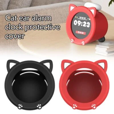 Cute Cat Ear Alarm Clock Protective Cover, Silicone,Comprehensive Protecti J7T5
