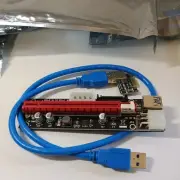 Ubit 6Pk PCI-E 1x to 16x GPU Powered Riser Extender Adapter Board USB 3.0 Cable