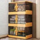 Stackable Storage Bin Space-saving Container Transparent Collapsible Box