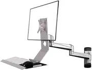 Monitor Arm Wall-Mounted Dual Arm Single Screen Monitor Stand Arm with Engineered Tray Stand Foldable 90° Monitor Mount