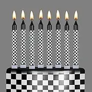 Cindeer 12 Pcs Racing Cars Themed Birthday Candles Black and White Checkered Flag Cupcake Topper for Racing Cars Party Decoration Baby Shower for Boys Children