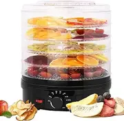 5 Tray Food Dehydrator - Electric Fruit Dryer Machine with Adjustable Temperature,Multifunction Kitchen Dehydrator for Fruit, Vegetables, Meat, Turkey Jerky, Fish Jerky