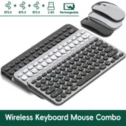 Dual-Mode Multi-Device Bluetooth USB Wireless Keyboard Mouse Combo Rechargeable