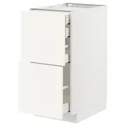 METOD / MAXIMERA base cb 2 frnts/2 low/1 md/1 hi drw, white/Vallstena white, 40x60x80 cm