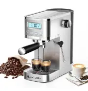 AMZCHEF Espresso Machine with LCD Display, 20 Bar Machines with Milk Frother