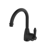 Fienza Eleanor Mordern Vintage Matt Black Solid Brass Gooseneck Basin Mixer