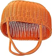 Cabilock Shopping Basket Breads Storage Woven Holder Food Storage Organizer Woven Hand-made Basket Vegetable Basket Organizing Basket Decorative Woven Basket Plastic Rattan Basket Portable