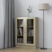 "Vitrine Cabinet Sonoma Oak 32.5""x12""x45.3"" Chipboard"