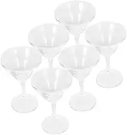 6pcs Cocktail Glass Latte Cup Bottle Drinking Wine Aerator Smoothie Cups to Go Glassware Iced Coffee Cups with Lids Stemmed Martini Juice Whiskey Mug Flask Pool Margarita Vitre