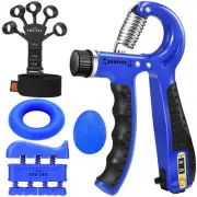 Hand Grip Strengthener Kit,Grip Strength Trainer, Finger Exerciser,Adjustable...