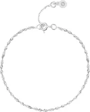 [Einzelstück] Singapore Anklet 925 Sterling Silver I Twisted Silver Anklet I 14K Gold & Rose Gold Real Jewellery Singapore Chain Women