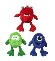 Multipet Assorted Plush Squeaker Monster Dog Toy, Large 9 In (Sold Separately)