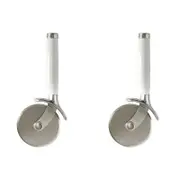 2PK KitchenAid Stainless Steel Pizza Wheel Slicer - White