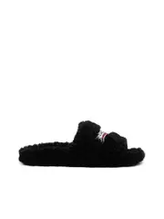 Balenciaga Furry Slide Sandal in Black
